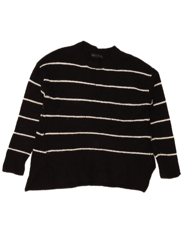 Marks & Spencer Womens Boat Neck Jumper Sweater UK 14 Medium Black Striped