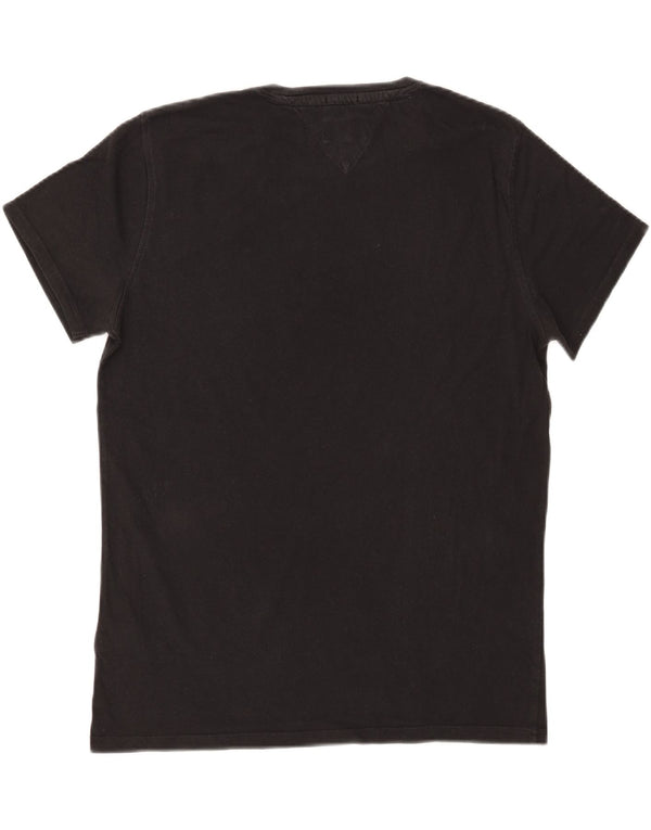 T-shirt da uomo vestibilità regolare Tommy Hilfiger Top in cotone nero medio