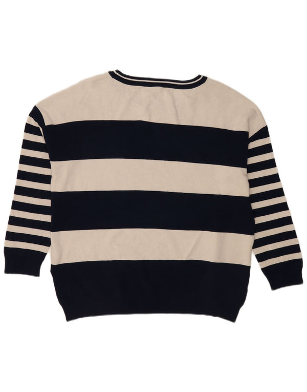 Crew Clothing Maglione da donna con collo a collo UK 16 Grandi strisce blu navy