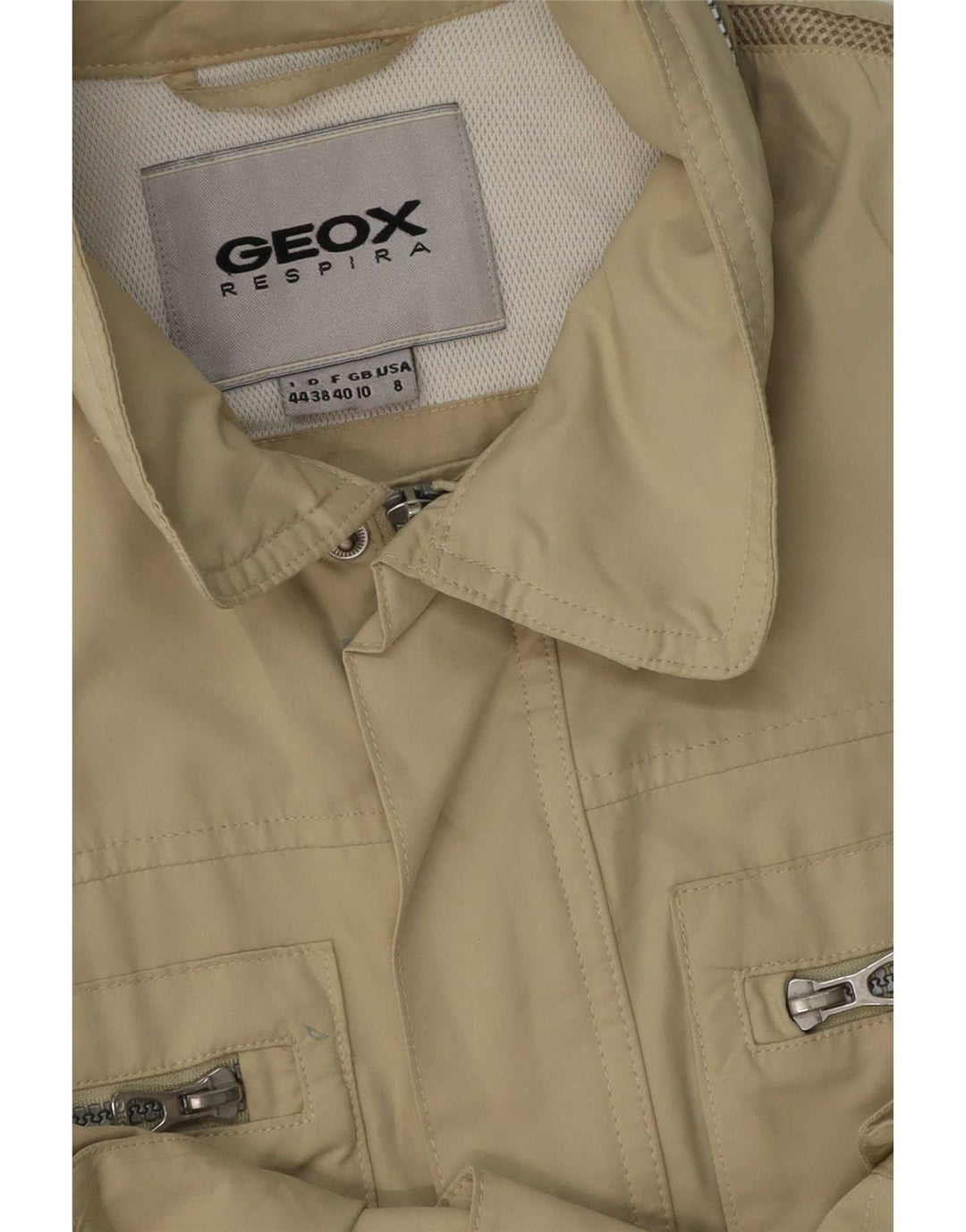 Geox Giacca da donna Respira con cappuccio Utility UK 10 Small Beige Poliestere
