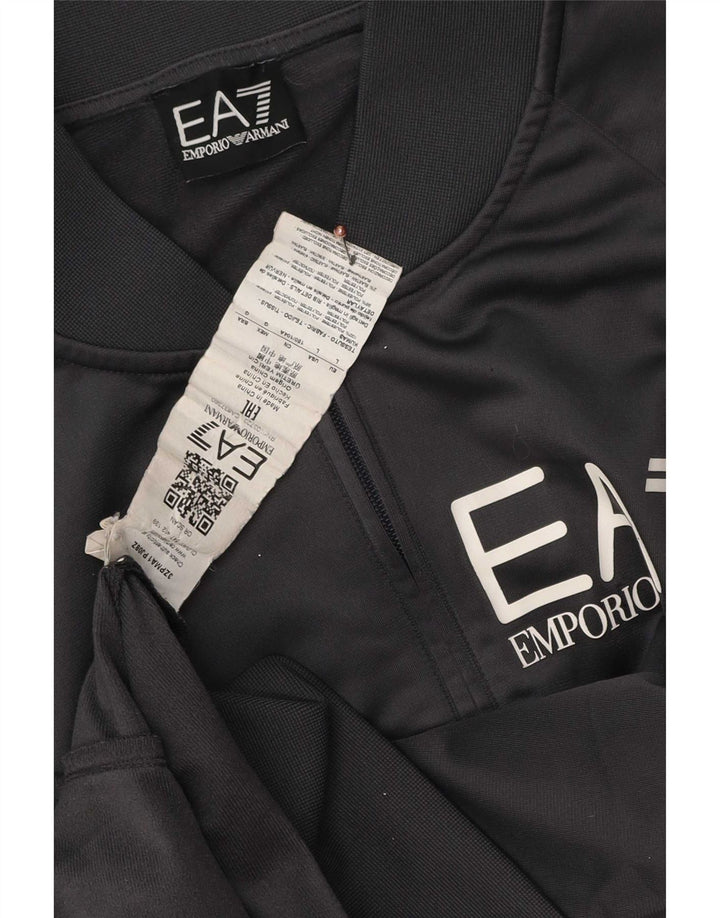 Giacca da tuta grafica da uomo Emporio Armani grande poliestere grigio