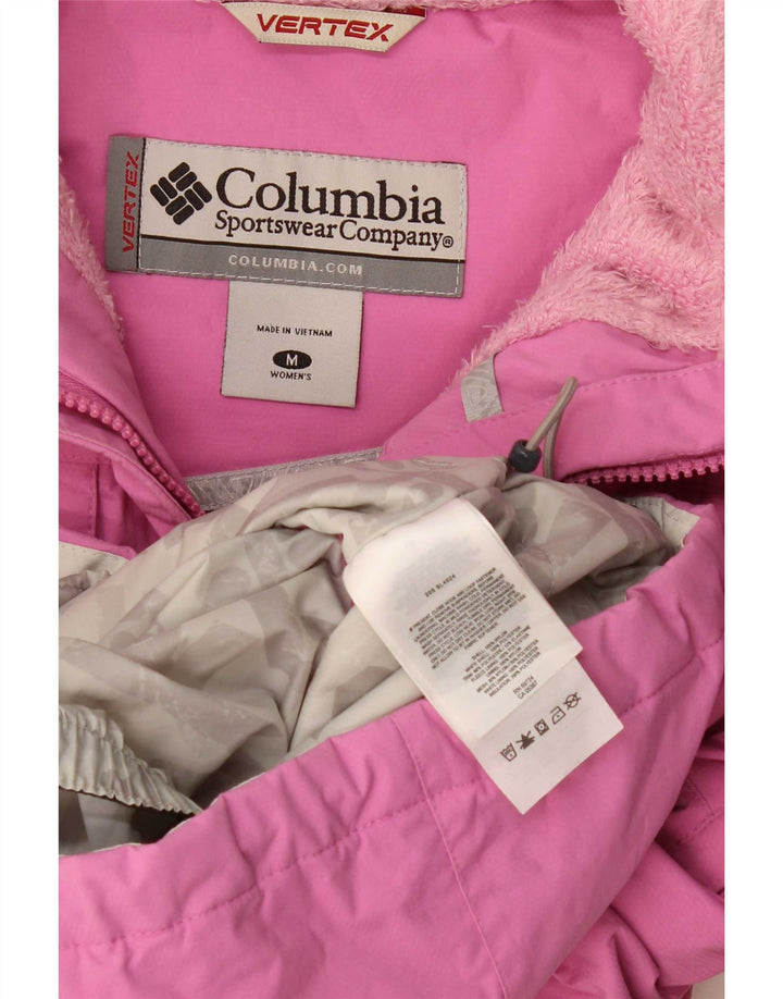 Giacca antipioggia con cappuccio da donna Columbia UK 14 nylon rosa medio