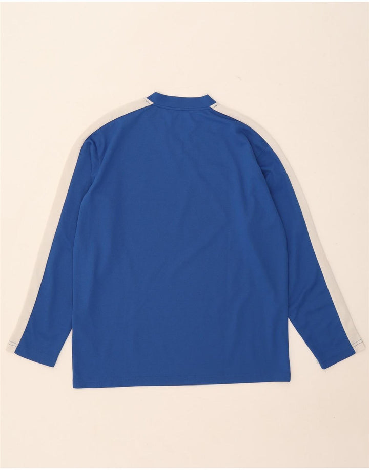 Top Umbro da uomo a maniche lunghe in poliestere color block blu medio