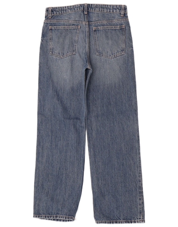 Jeans Zara da donna a vita alta a gamba larga EU 36 XS W26 L30 cotone blu