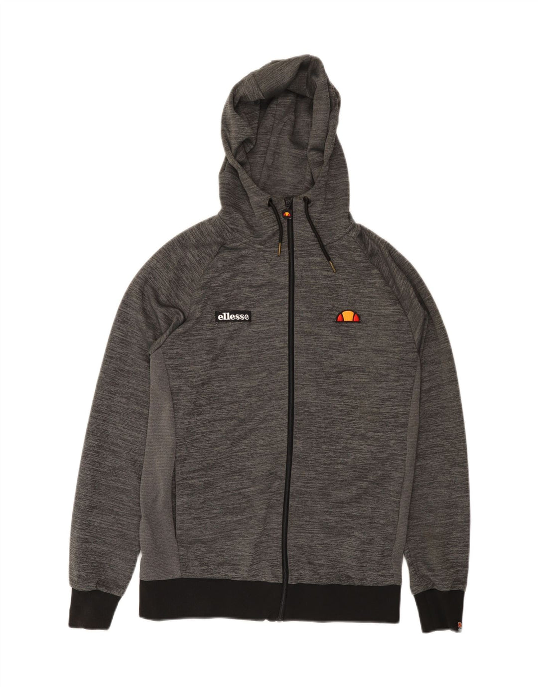 ELLESSE Maglione con cappuccio e zip da uomo piccolo poliestere gessato grigio