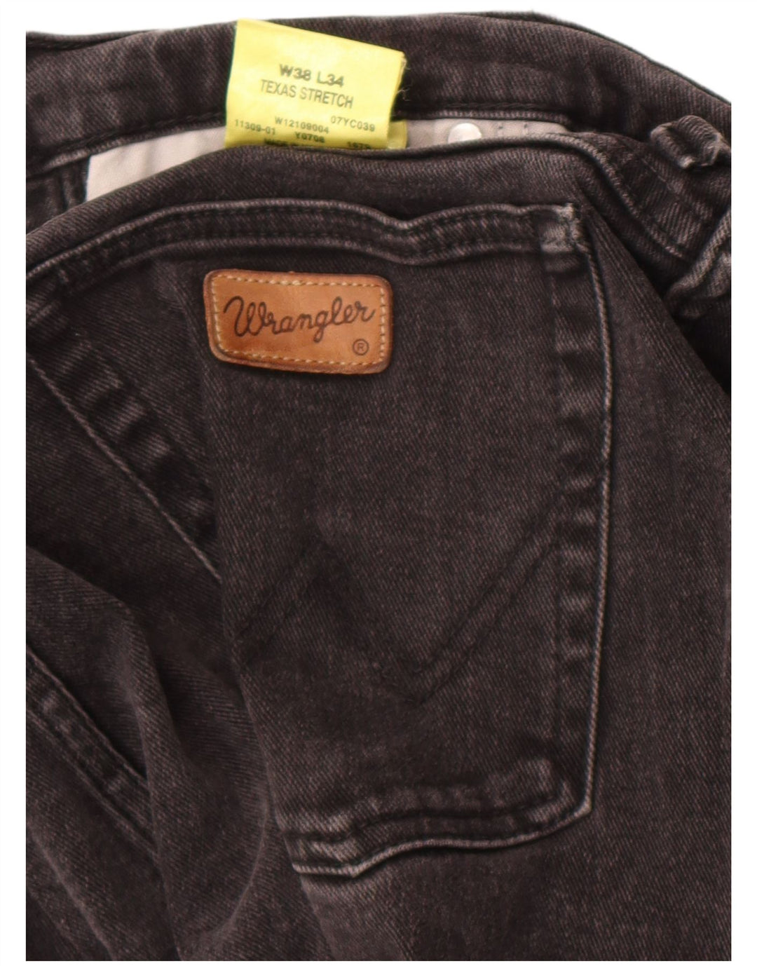 Jeans dritti elasticizzati Texas da uomo Wrangler W38 L34 cotone grigio