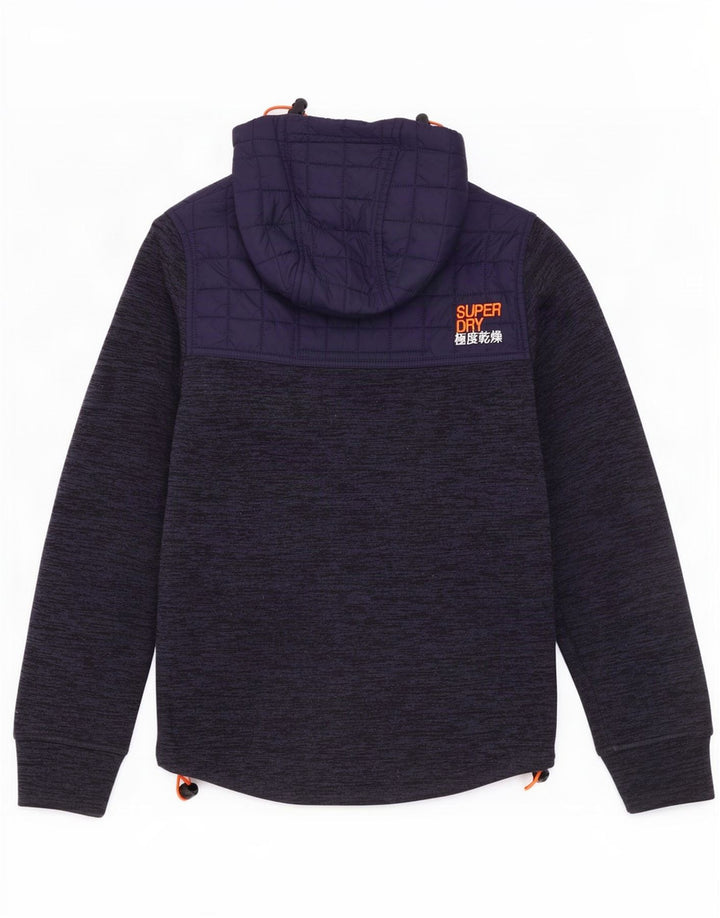 Giacca da uomo con cappuccio Superdry XS in poliestere blu navy