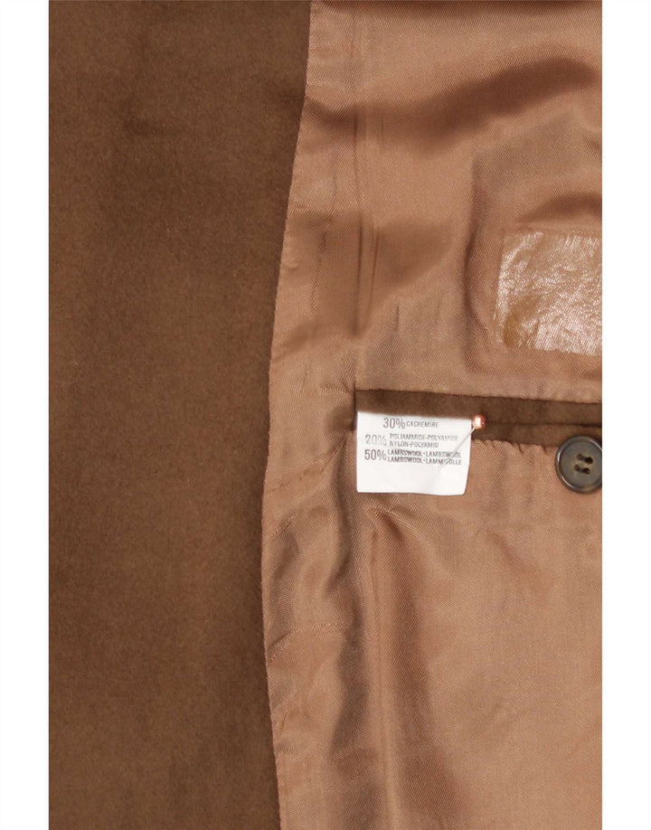 Elleci Giacca blazer da uomo a 2 bottoni UK 40 Large Marrone Lambswool