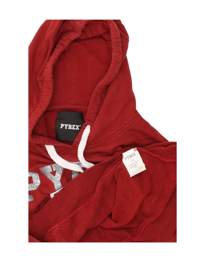 PYREX Girls Crop Graphic Hoodie Jumper 10-11 Years Medium Red Vintage Pyrex and Second-Hand Pyrex from Messina Hembry 