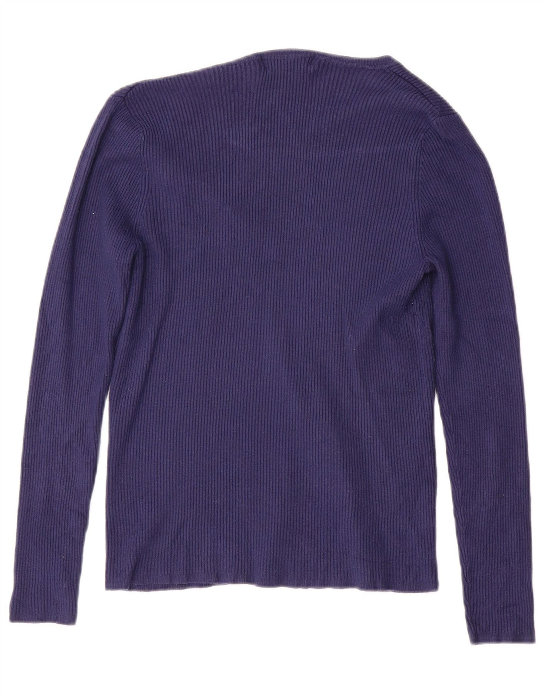 MARKS & SPENCER maglione da donna con scollo a V UK 10 piccolo blu navy
