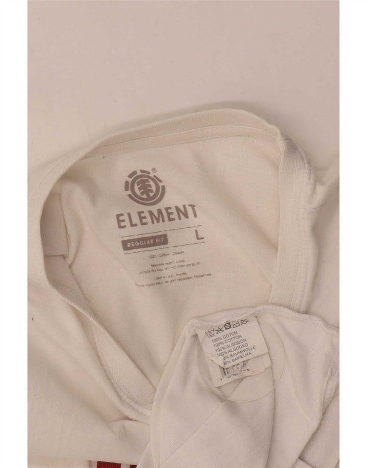 T-shirt grafica da uomo con vestibilità regolare Element, taglia grande, in cotone bianco