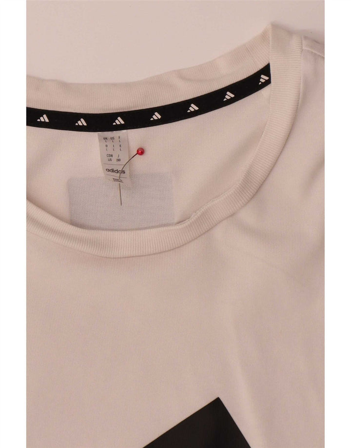 T-shirt grafica da uomo Adidas Top grande in cotone bianco