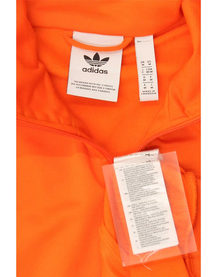 Giacca superiore della tuta da uomo Adidas in poliestere arancione medio