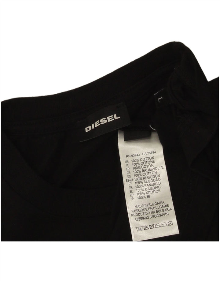 T-shirt grafica da uomo Diesel Top grande in cotone nero
