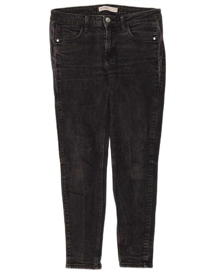 Jeans slim da donna Zara EU 38 Small W28 L27 Grigio