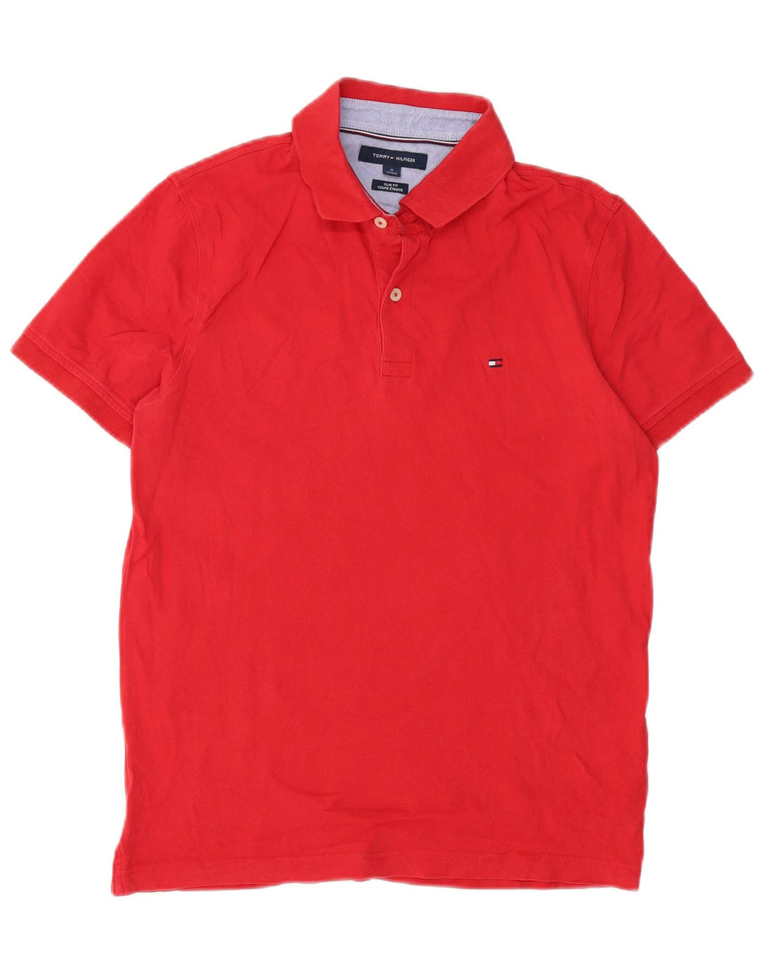 Polo da uomo slim fit Tommy Hilfiger in cotone rosso medio