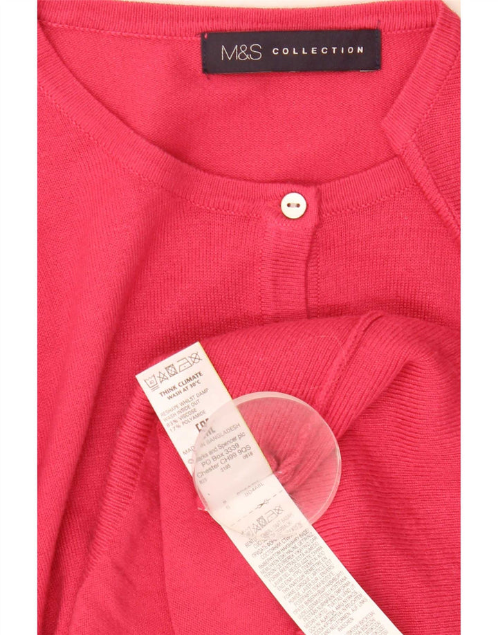 Maglione cardigan da donna Marks & Spencer UK 8 Small Rosa Viscosa