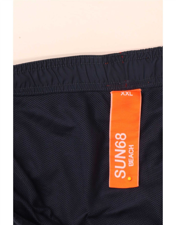 Pantaloncini da bagno da uomo Sun68 2XL poliestere blu navy