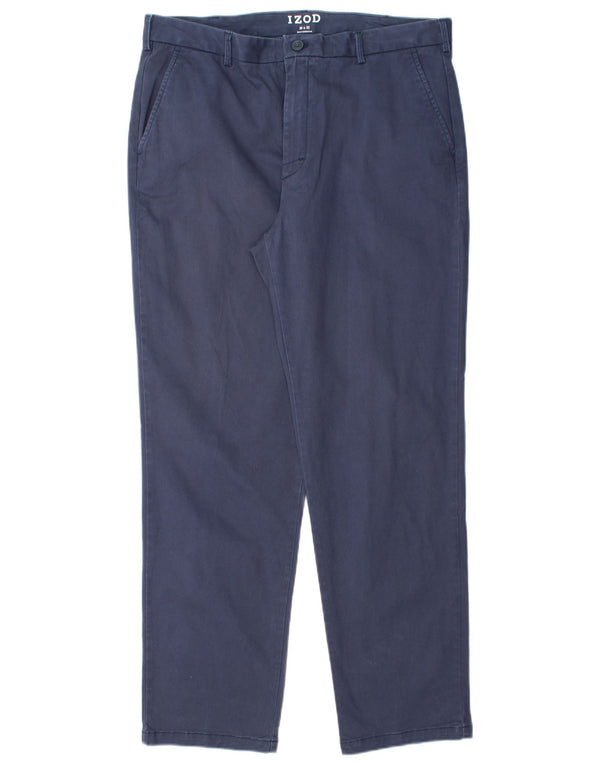 Pantaloni chino dritti da uomo IZOD W36 L32 in cotone blu navy