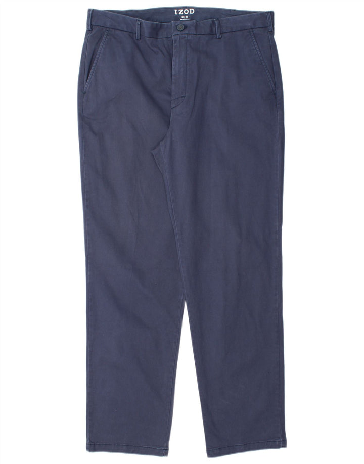 Pantaloni chino dritti da uomo IZOD W36 L32 in cotone blu navy