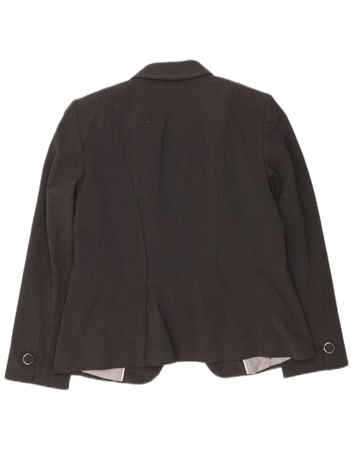 Giacca blazer a 1 bottone Marks & Spencer da donna UK 14 grande poliestere nero