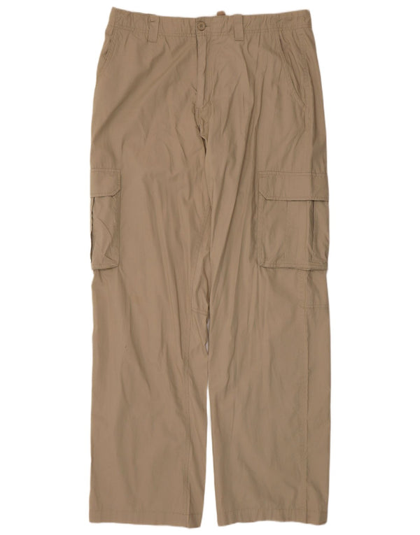 Pantaloni cargo dritti da uomo Cherokee W36 L34 in cotone beige