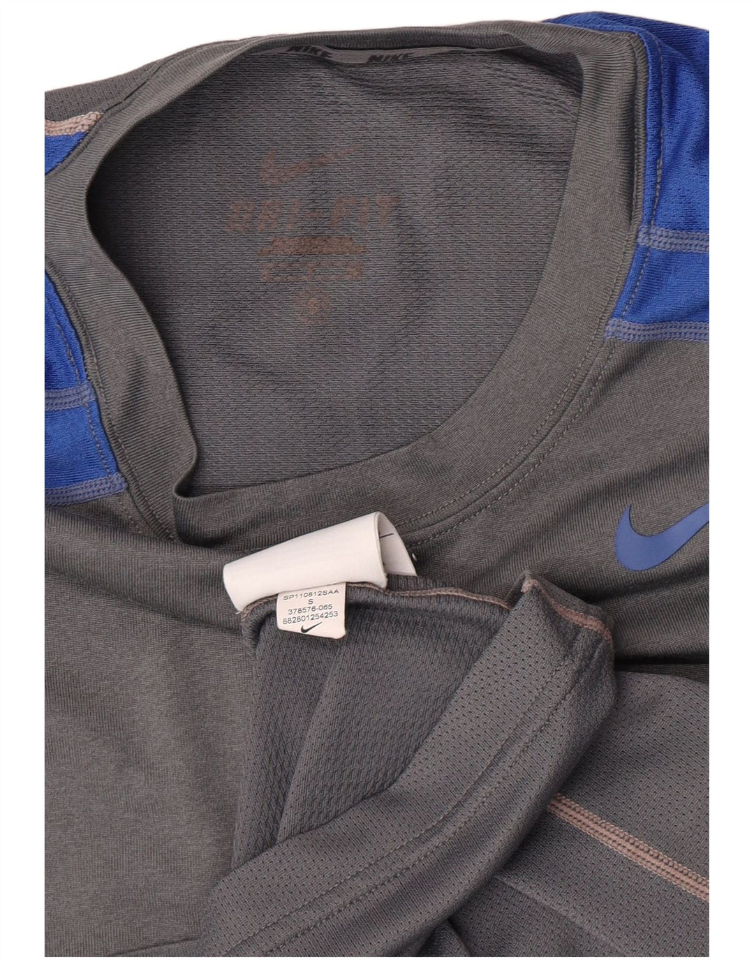 T-shirt Nike da uomo Top Small in poliestere color block grigio