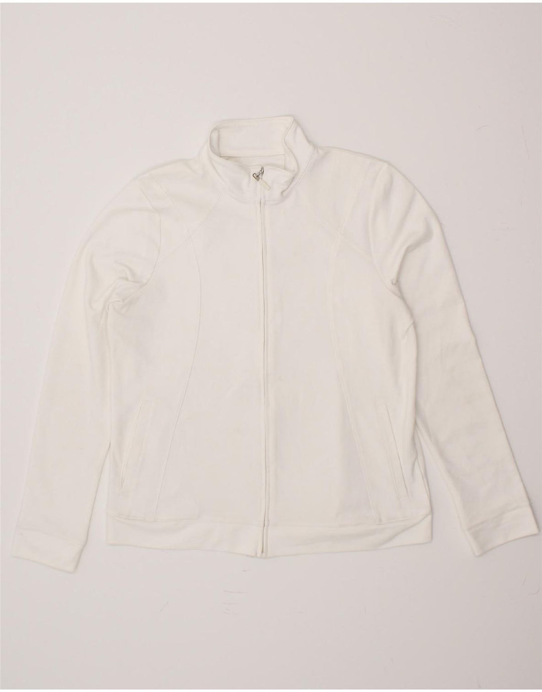 IZOD Womens Tracksuit Top Jacket UK 14 Large White Polyester Vintage Izod and Second-Hand Izod from Messina Hembry 