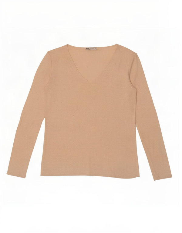 Top Zara da donna a maniche lunghe UK 16 grande beige
