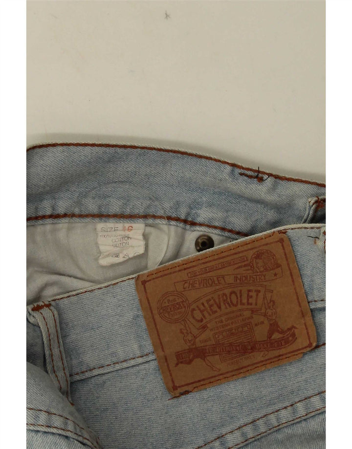 Pantaloncini di jeans vintage invecchiati da uomo IT 46 piccoli W28 cotone blu
