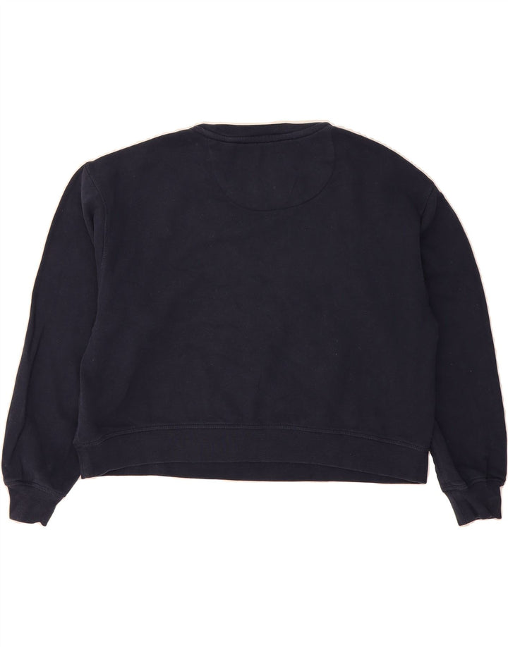 JACK WILLS Womens Crop Oversized Sweatshirt Jumper UK 14 Large Navy Blue Vintage Jack Wills and Second-Hand Jack Wills from Messina Hembry 