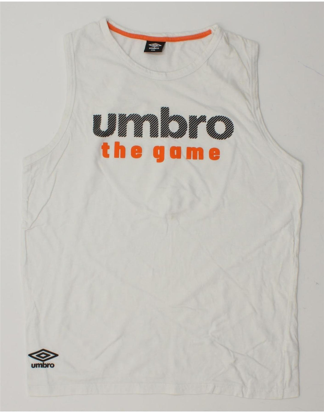 UMBRO Mens Graphic Vest Top 2XL White Cotton Vintage Umbro and Second-Hand Umbro from Messina Hembry 