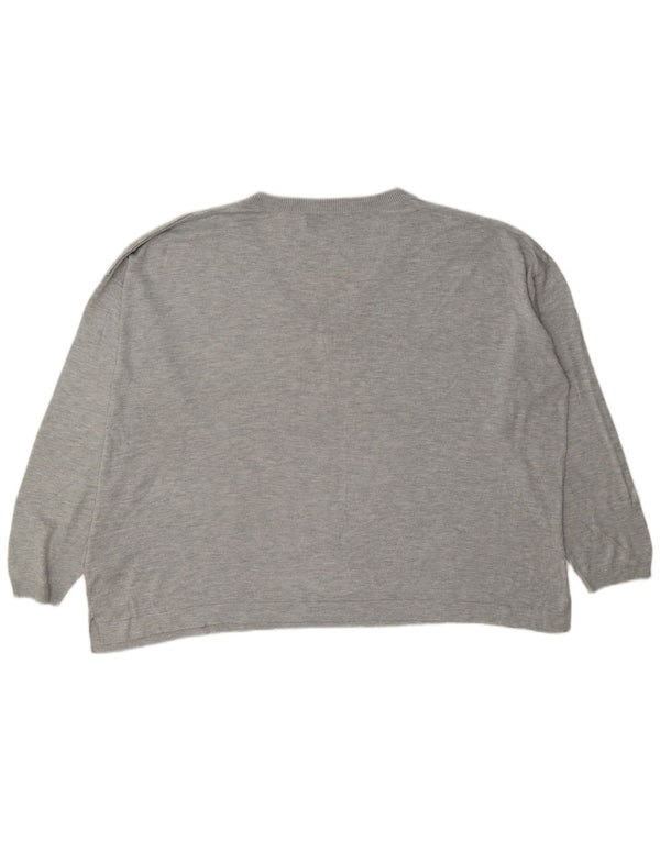 Maglione oversize con scollo a V da donna Marks & Spencer UK 18 XL Grigio