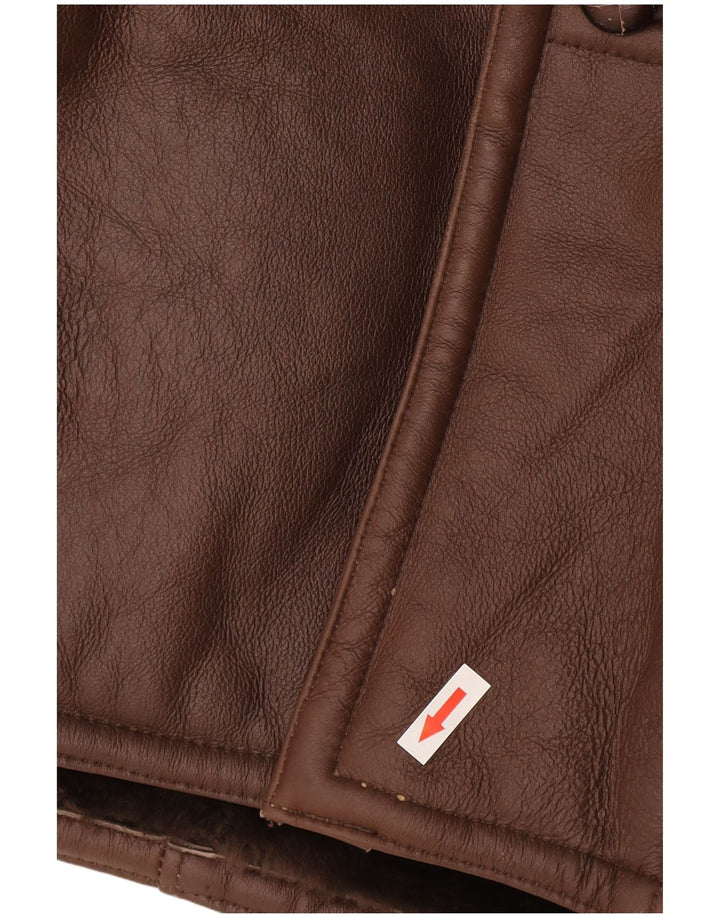 Giacca in shearling vintage da uomo IT 50 Shearling marrone grande