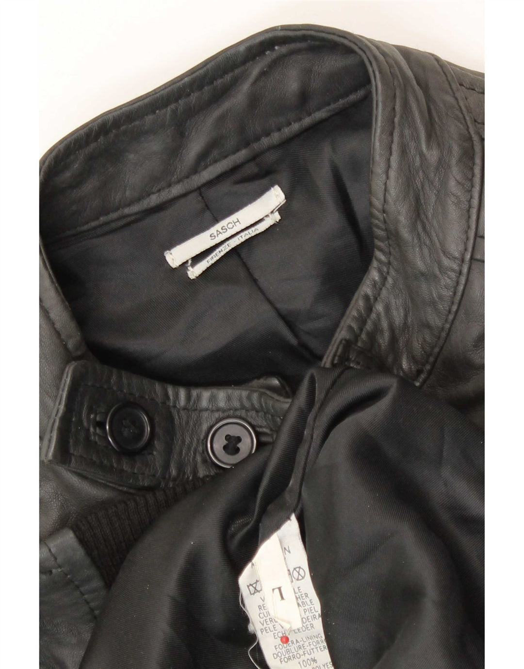 Giacca in pelle militare da uomo Sasch UK 40 grande nera