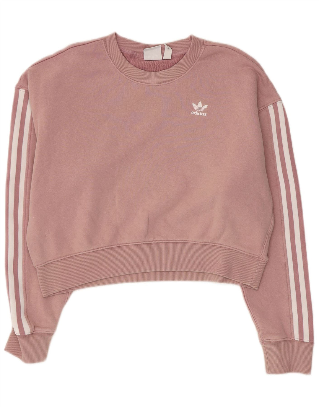 Felpa oversize corta ADIDAS da donna, maglione UK 10, piccolo cotone rosa