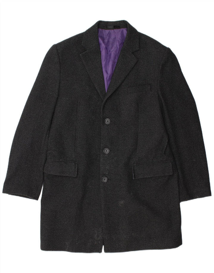 Cappotto da uomo Marks & Spencer vestibilità regolare UK 40 grande lana nera