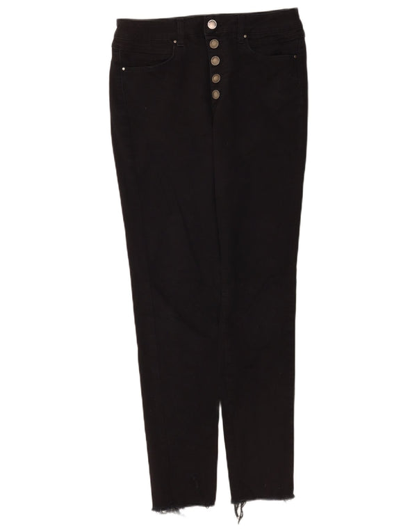 Jeans skinny corti da donna MINT VELVET UK 12 Medium W26 L26 Cotone nero