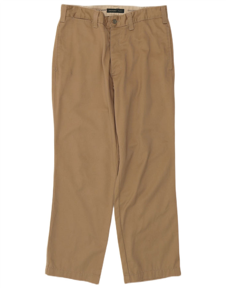 DOCKERS Pantaloni chino dritti da uomo W31 L30 in cotone beige