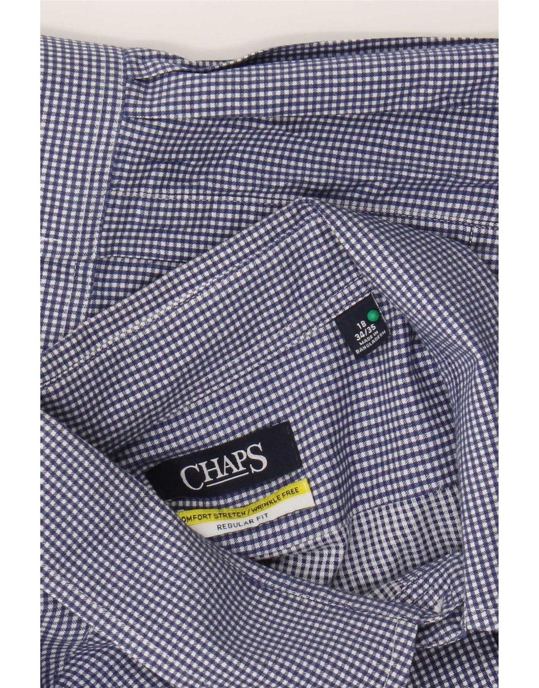 Camicia Chaps da uomo vestibilità regolare taglia 18 2XL cotone a quadretti blu