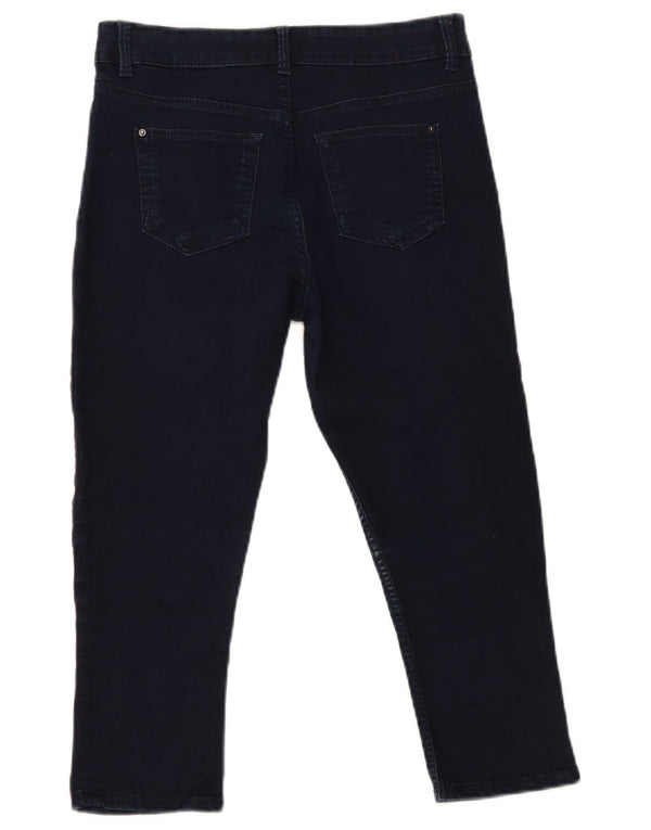 Jeans skinny Capri da donna Marks & Spencer UK 10 piccoli W29 L21 blu navy
