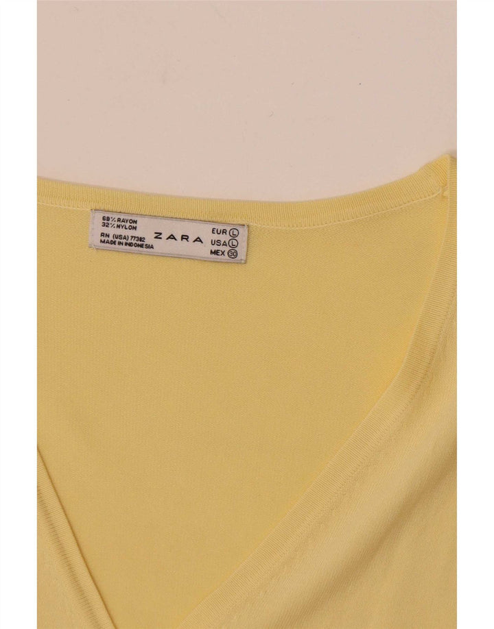 Maglione cardigan da donna Zara UK 14 grande giallo