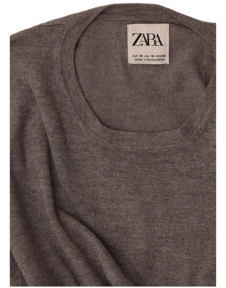 Maglione maglione girocollo da uomo Zara grigio medio
