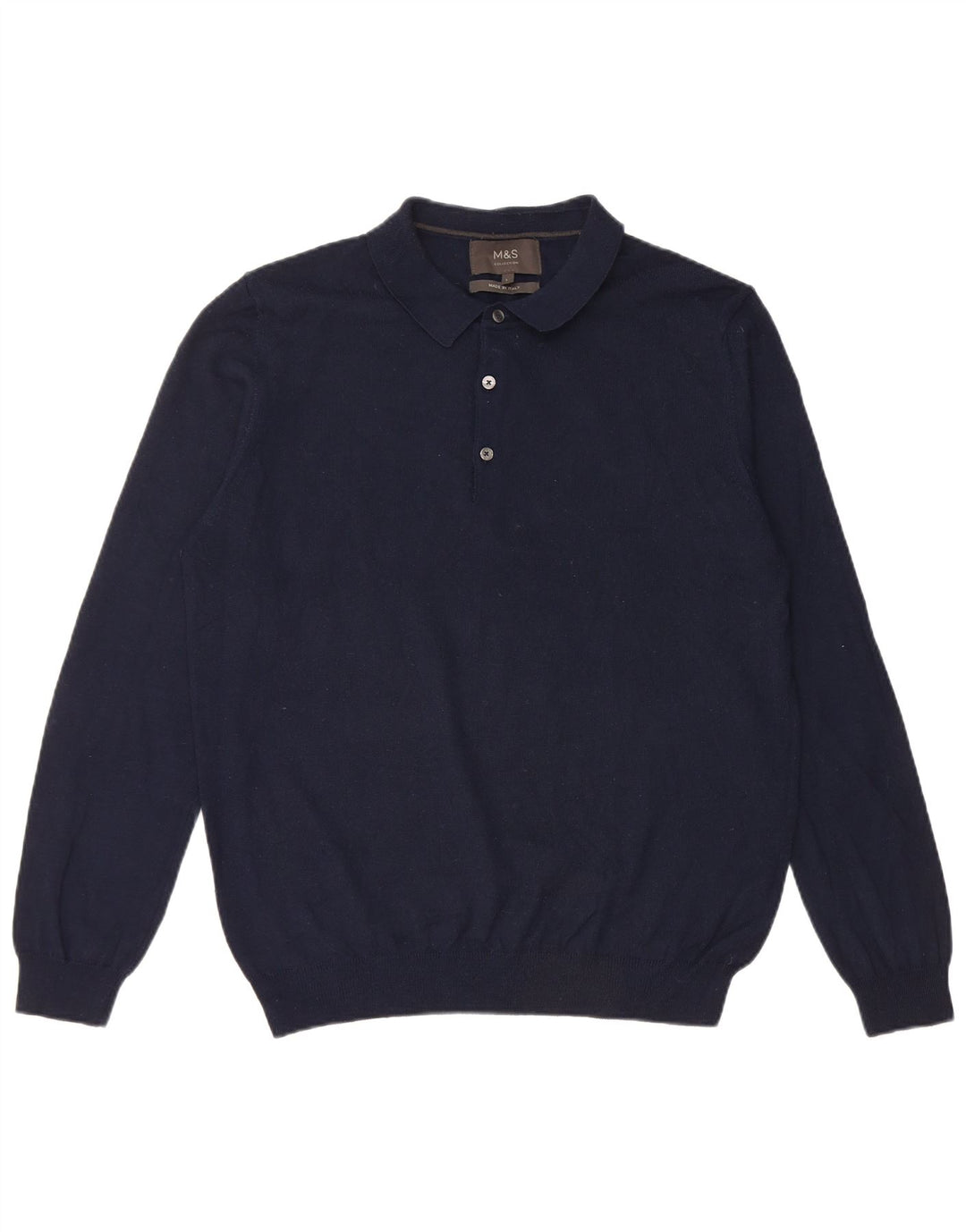 Maglione da uomo Marks & Spencer con collo alto, grande, in acrilico blu navy