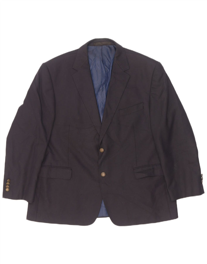 Giacca blazer a 2 bottoni Marks & Spencer da uomo UK 46 XL poliestere blu navy