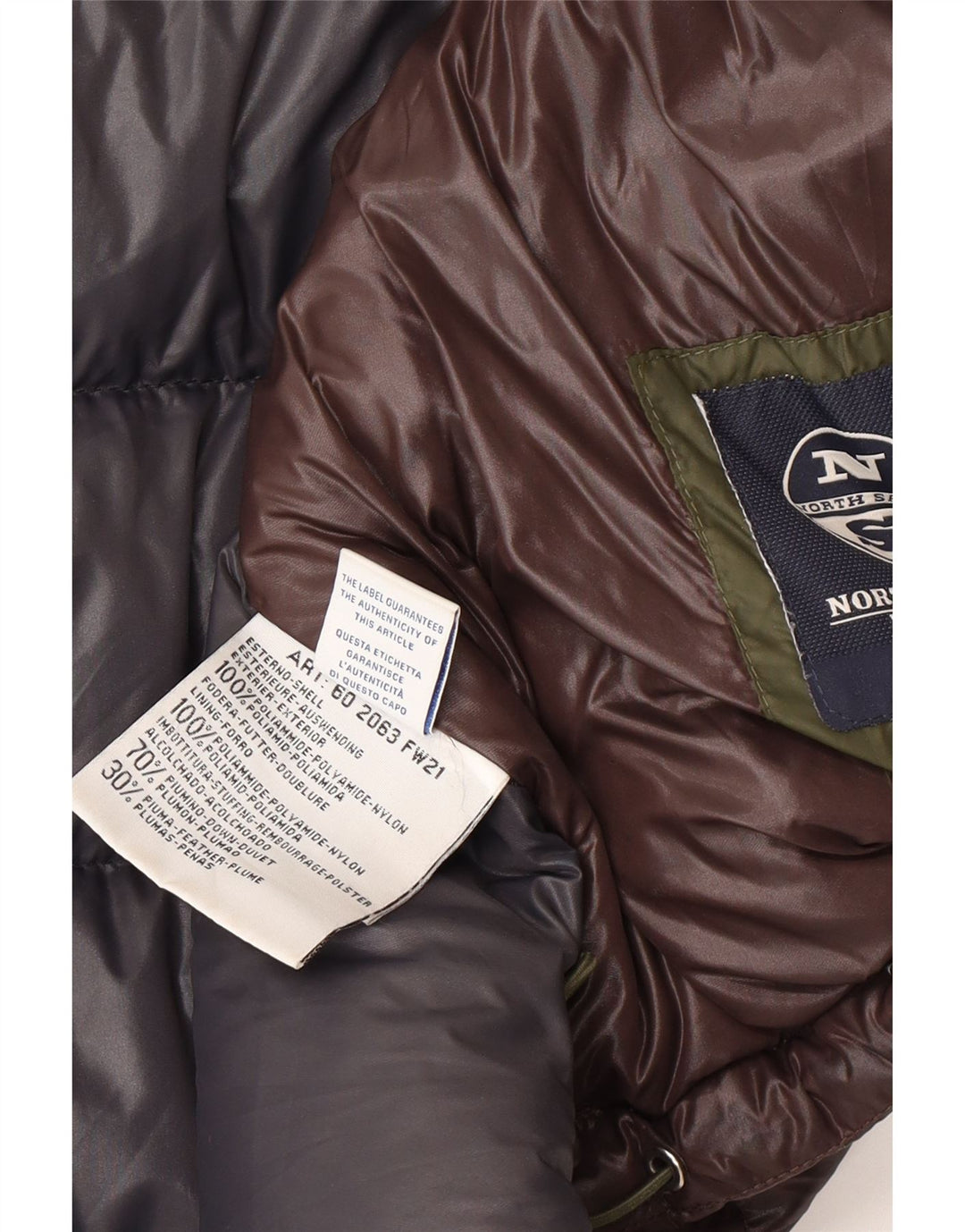 Giacca imbottita da uomo NORTH SAILS UK 38 Poliammide marrone medio