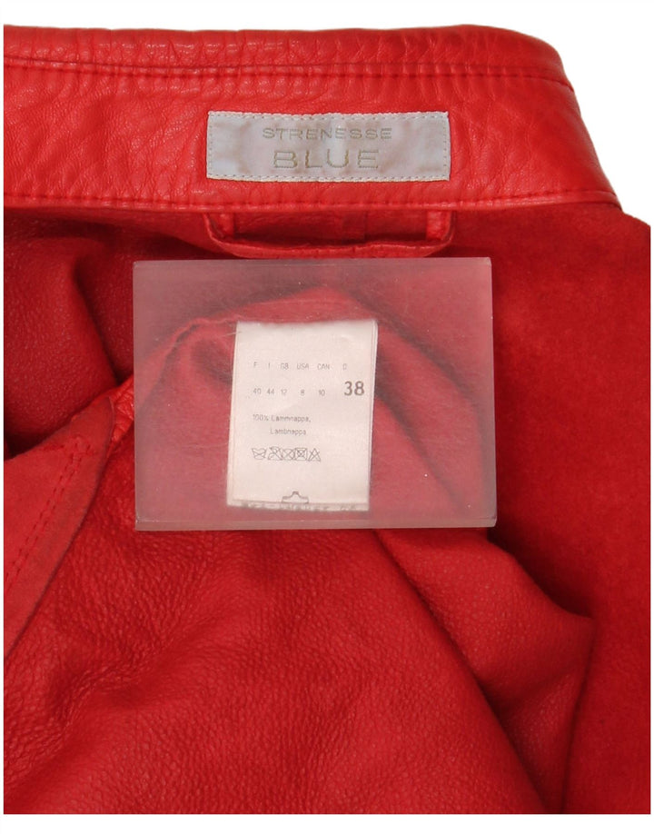 Camicia in pelle da donna Strenesse UK 12 Pelle di agnello rossa media