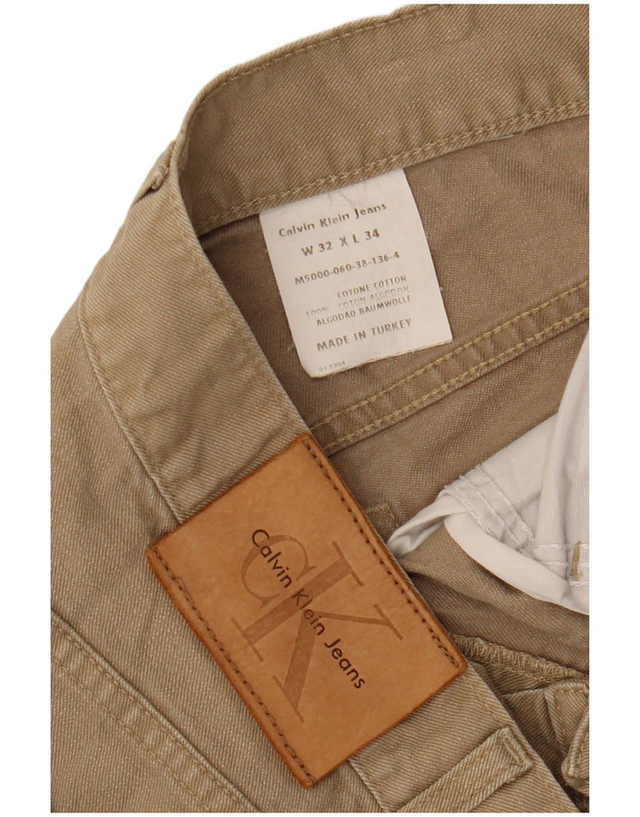 Jeans dritti da uomo Calvin Klein W32 L31 cotone beige