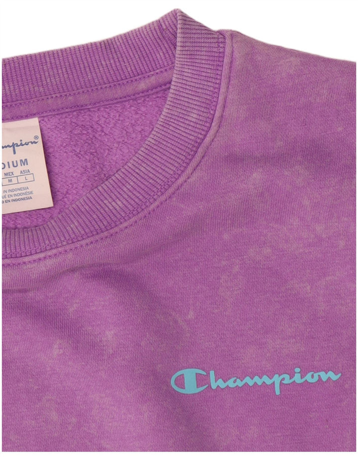 Felpa da uomo Champion Maglione in cotone tie-dye viola medio