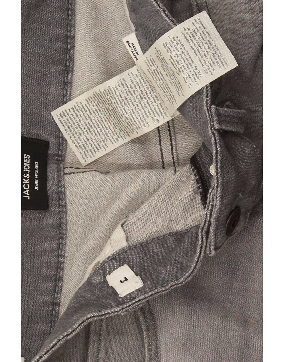 Pantaloncini di jeans da uomo Jack & Jones medi W34 cotone grigio